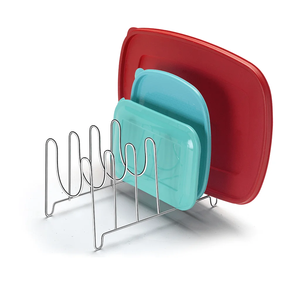 Suporte organizador para tampas de potes