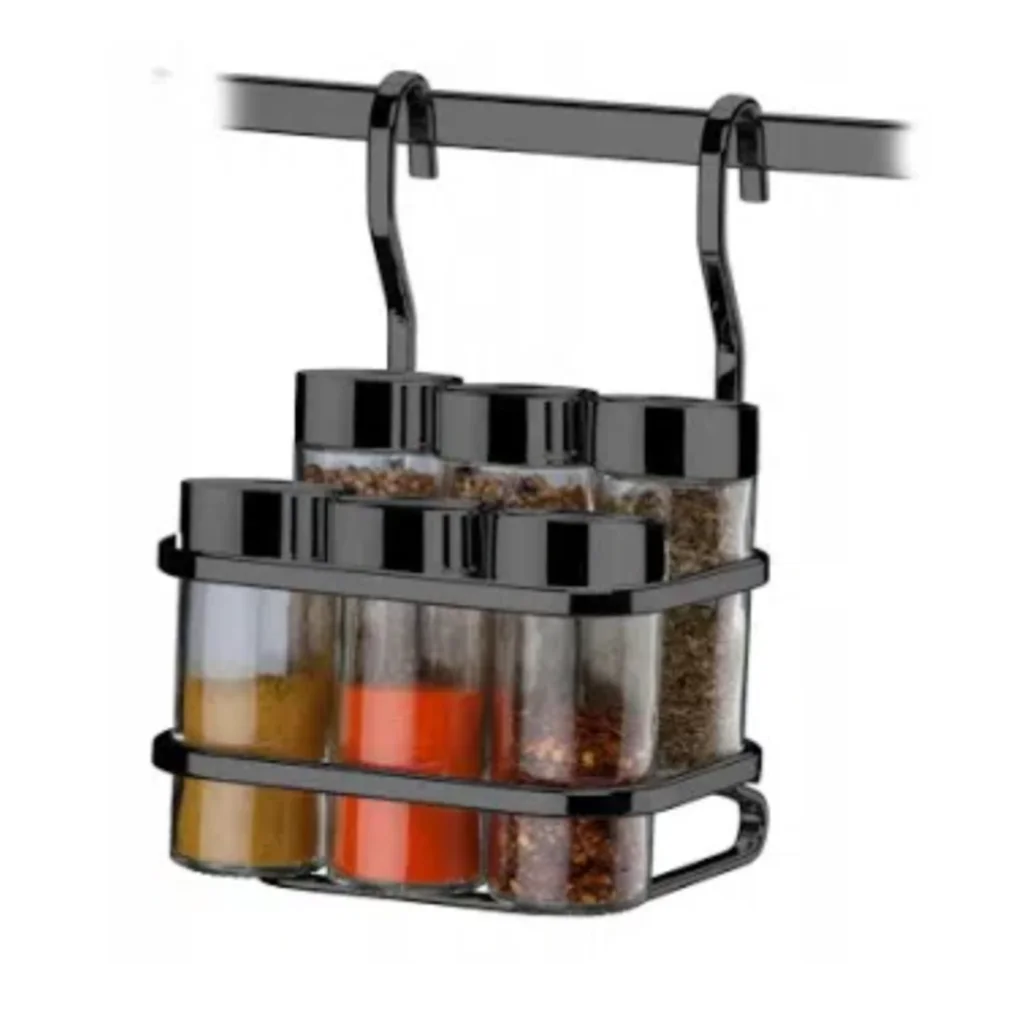 suporte para temperos 7 peças ônix