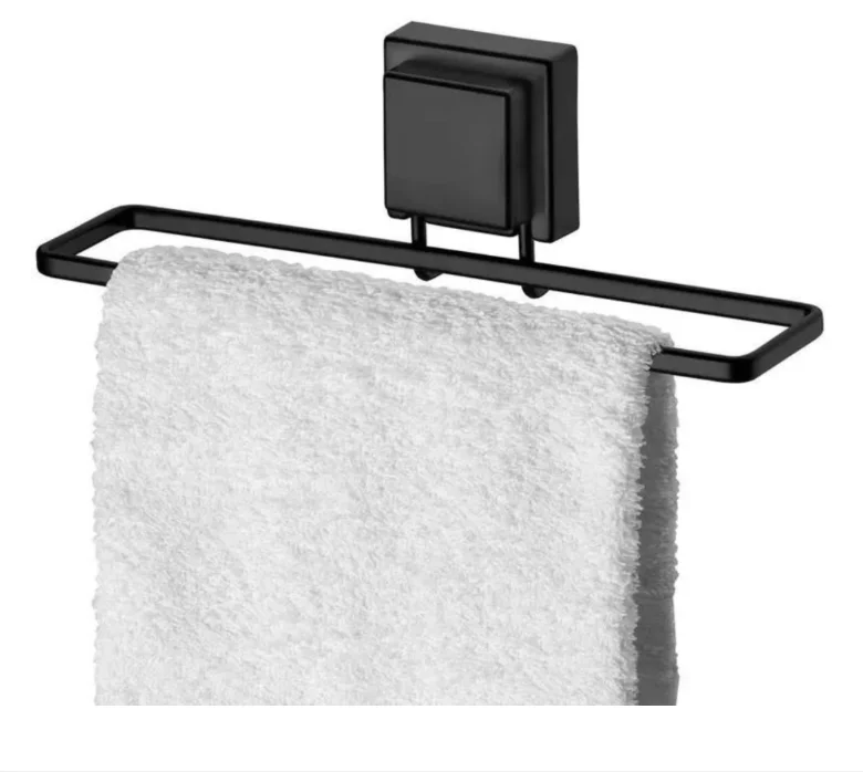 porta-toalha em aço carbono preto para cozinhas ou banheiros