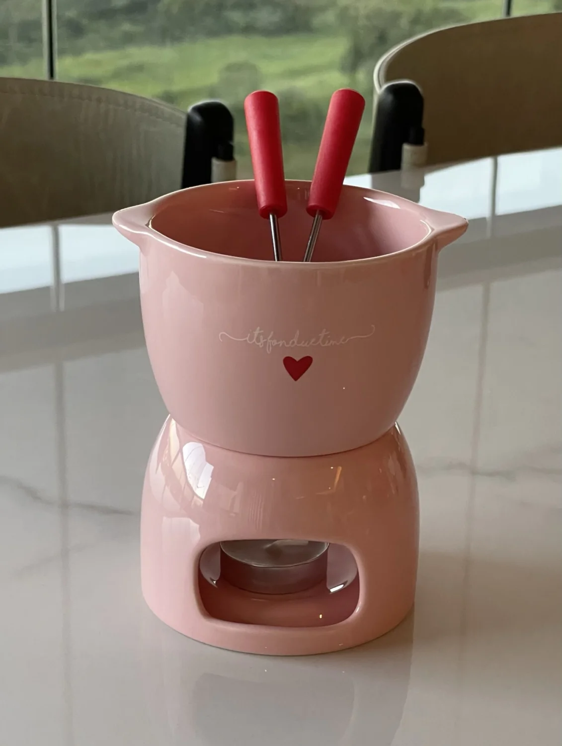 Decoração de inverno 2023: transforme seu lar 3 Conjunto de Fondue Lamour em Cerâmica Rosa
