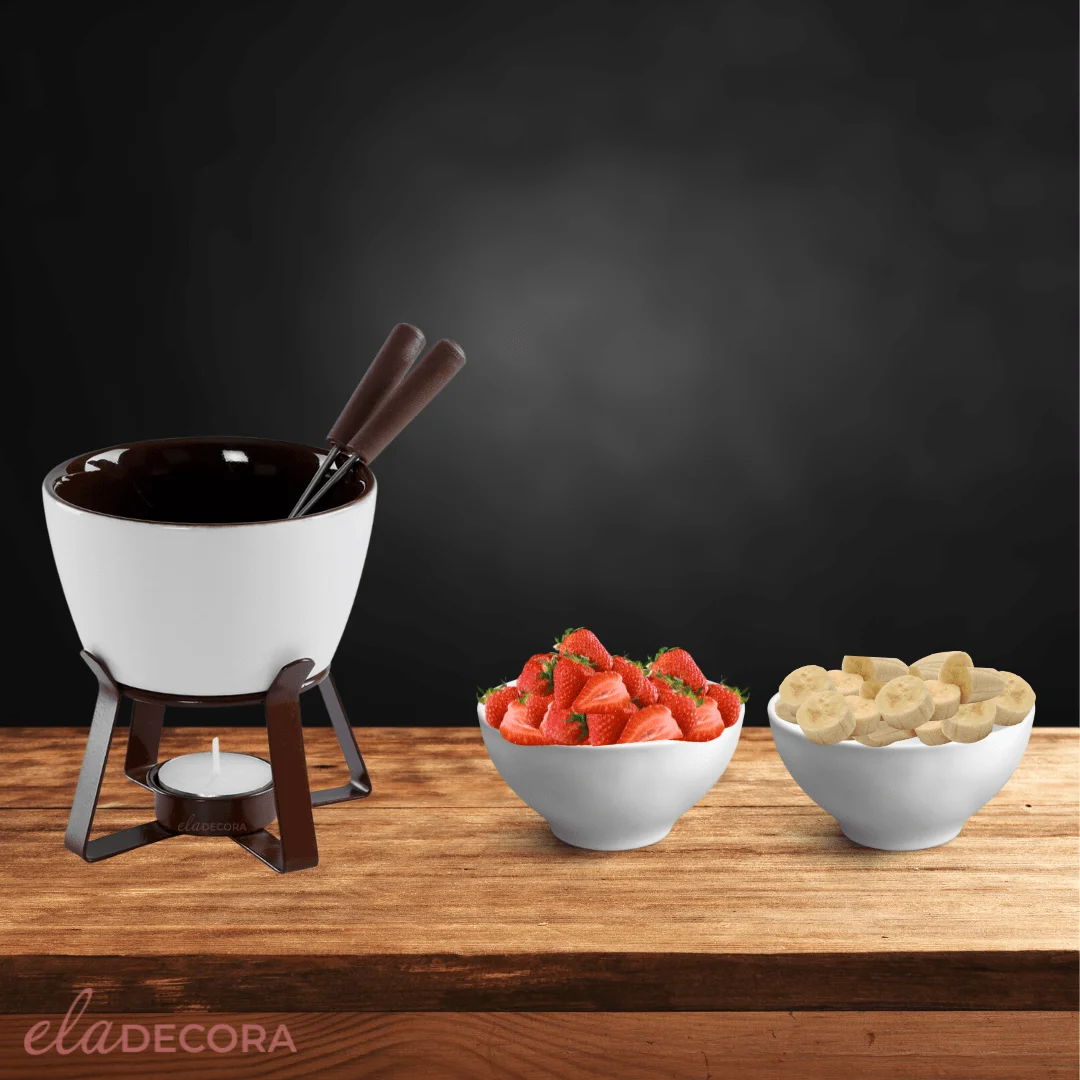 Decoração de inverno 2023: transforme seu lar 1 Conjunto de Fondue Binche em Cerâmica decoração de inverno